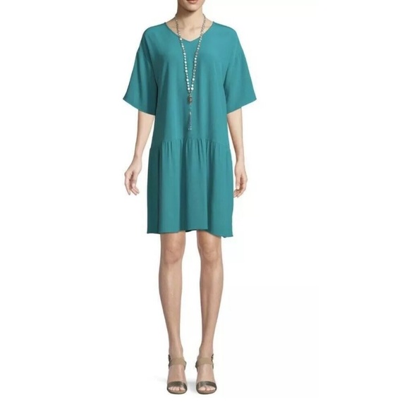 Eileen Fisher Dresses & Skirts - Eileen Fisher Tencel Viscose Crepe Shift Dress